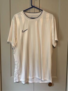 Nike Men’s White Short-Sleeve Soccer Jersey with Black Swoosh